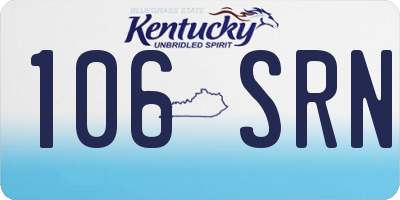 KY license plate 106SRN