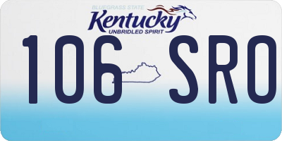 KY license plate 106SRO