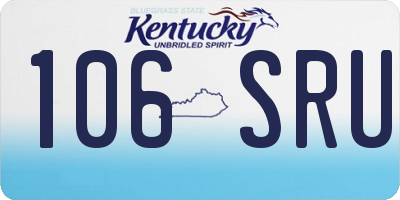 KY license plate 106SRU