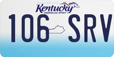 KY license plate 106SRV