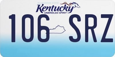 KY license plate 106SRZ
