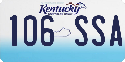 KY license plate 106SSA