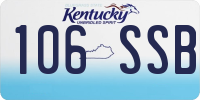 KY license plate 106SSB
