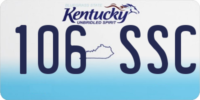 KY license plate 106SSC