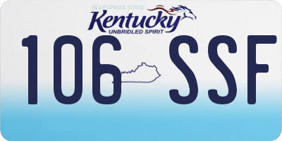 KY license plate 106SSF