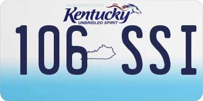 KY license plate 106SSI