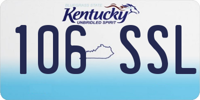 KY license plate 106SSL