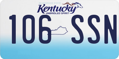 KY license plate 106SSN