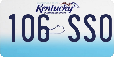 KY license plate 106SSO