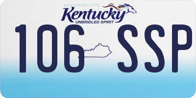 KY license plate 106SSP