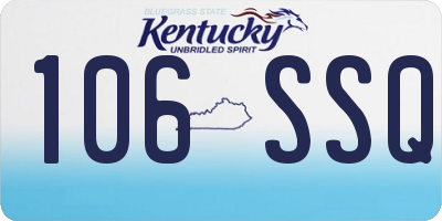KY license plate 106SSQ