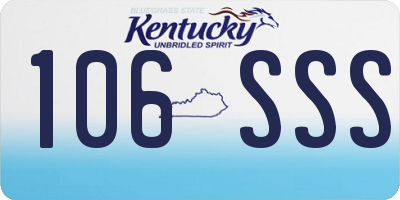 KY license plate 106SSS