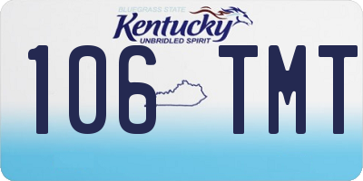 KY license plate 106TMT