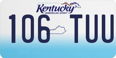 KY license plate 106TUU