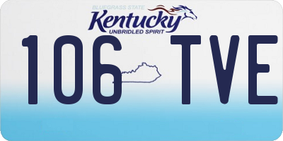 KY license plate 106TVE