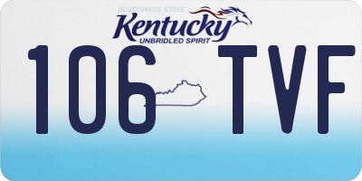 KY license plate 106TVF