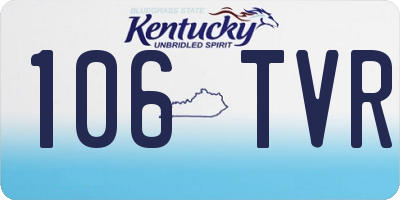 KY license plate 106TVR