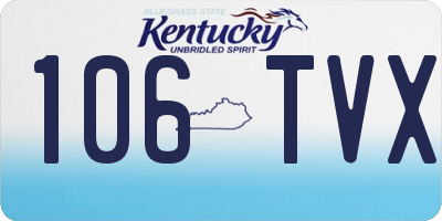 KY license plate 106TVX