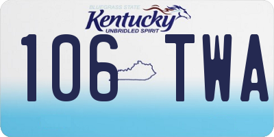 KY license plate 106TWA