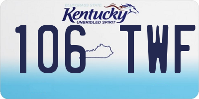 KY license plate 106TWF