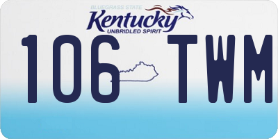 KY license plate 106TWM