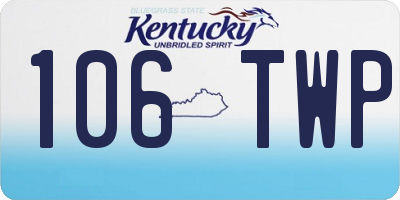 KY license plate 106TWP