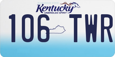 KY license plate 106TWR