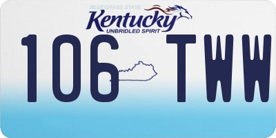 KY license plate 106TWW