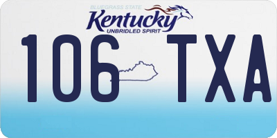 KY license plate 106TXA