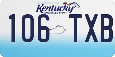 KY license plate 106TXB