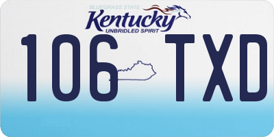 KY license plate 106TXD