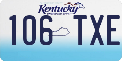 KY license plate 106TXE