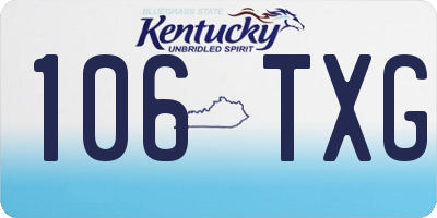 KY license plate 106TXG