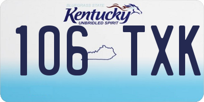 KY license plate 106TXK