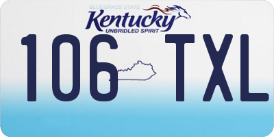 KY license plate 106TXL