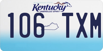 KY license plate 106TXM