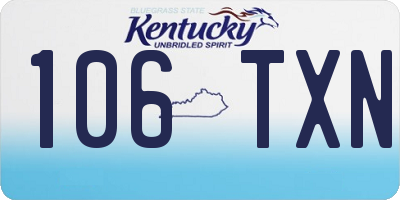 KY license plate 106TXN
