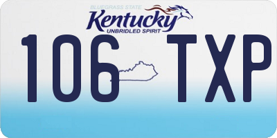 KY license plate 106TXP