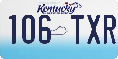 KY license plate 106TXR