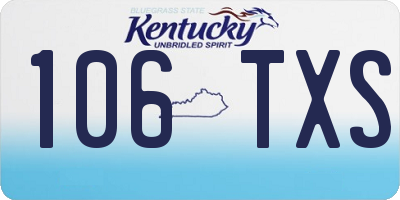 KY license plate 106TXS