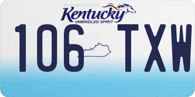 KY license plate 106TXW