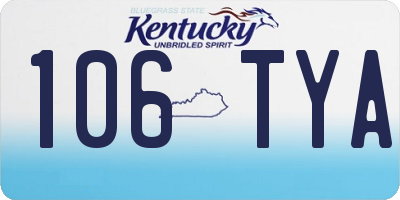KY license plate 106TYA