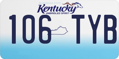 KY license plate 106TYB