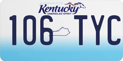 KY license plate 106TYC