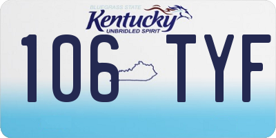 KY license plate 106TYF