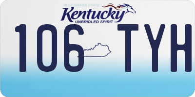 KY license plate 106TYH