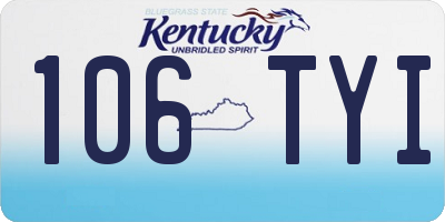 KY license plate 106TYI