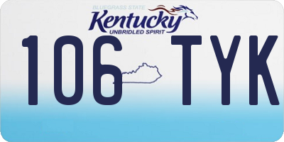 KY license plate 106TYK