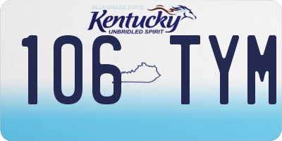 KY license plate 106TYM