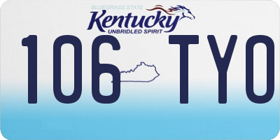 KY license plate 106TYO